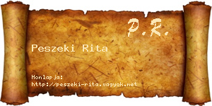 Peszeki Rita névjegykártya