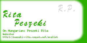 rita peszeki business card